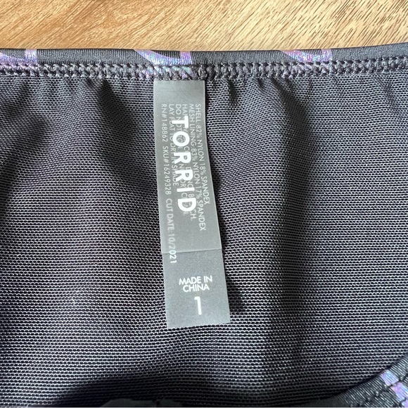 NWT Torrid Mermaid Zip Front Short Sleeve Active Swim Top - Picture 10 of 12